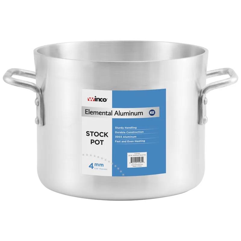 Stock Pot 12X10.5 IN 20 QT Aluminum Heavy Duty 1/Each