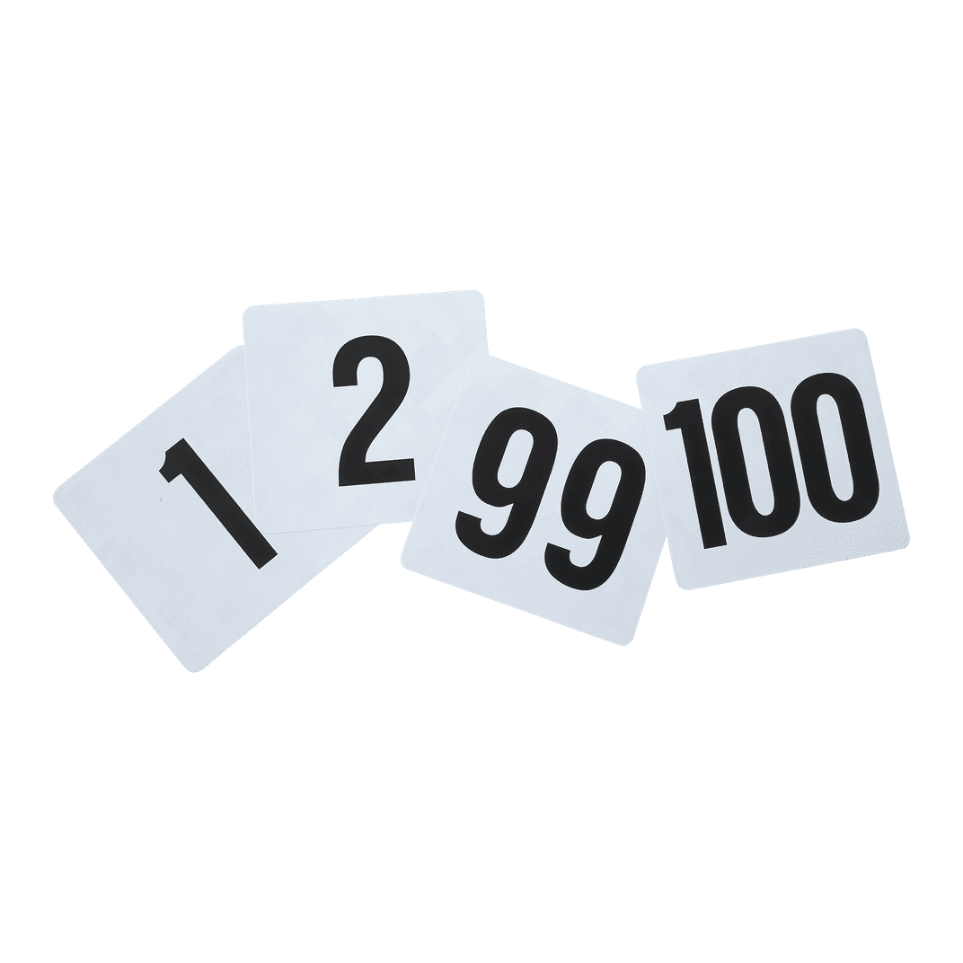 Table Numbers 4X3.75 IN Plastic Black White 100/Pack