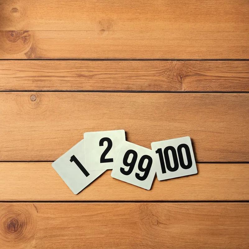 Table Numbers 4X3.75 IN Plastic Black White 100/Pack