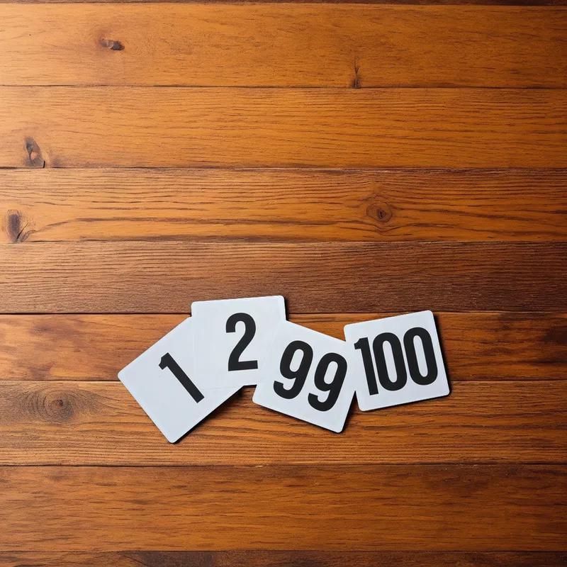 Table Numbers 4X3.75 IN Plastic Black White 100/Pack
