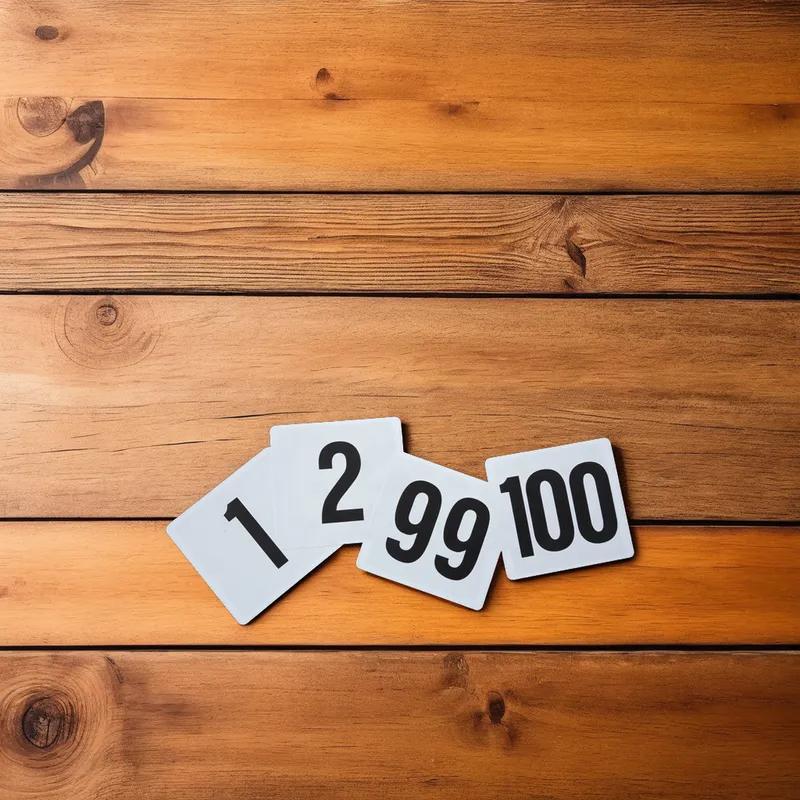Table Numbers 4X3.75 IN Plastic Black White 100/Pack