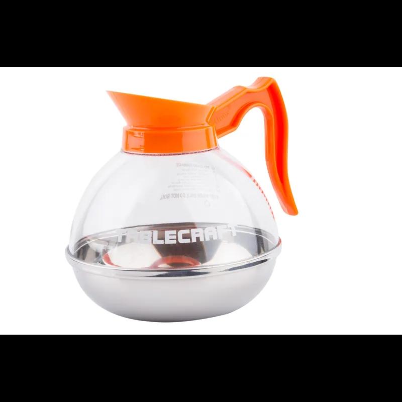 Coffee Pot/Decanter 8X6.5X6.5 IN 64 FLOZ PETG Clear Orange 1/Each