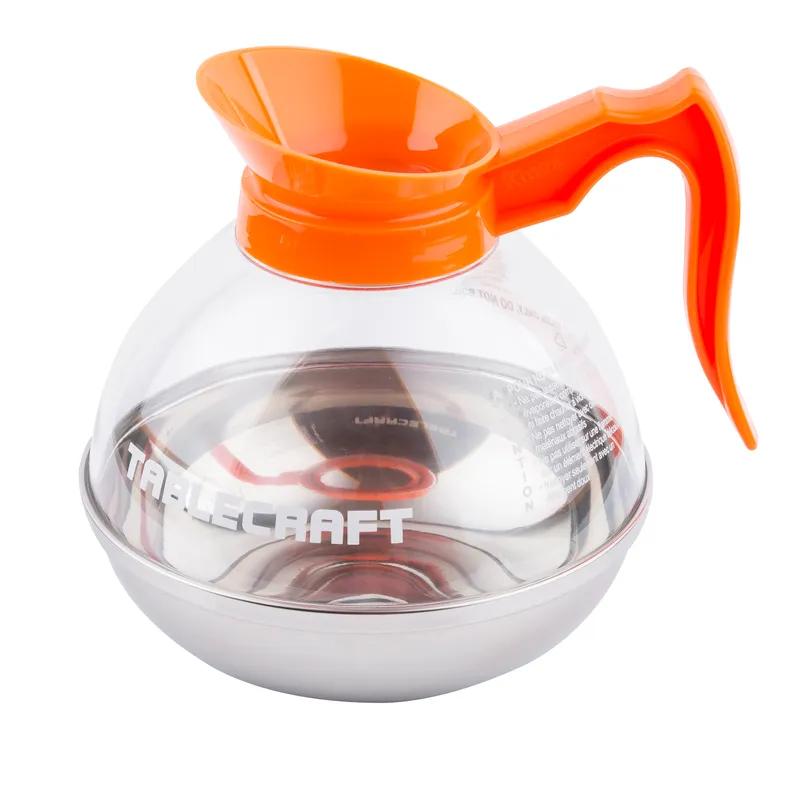 Coffee Pot/Decanter 8X6.5X6.5 IN 64 FLOZ PETG Clear Orange 1/Each
