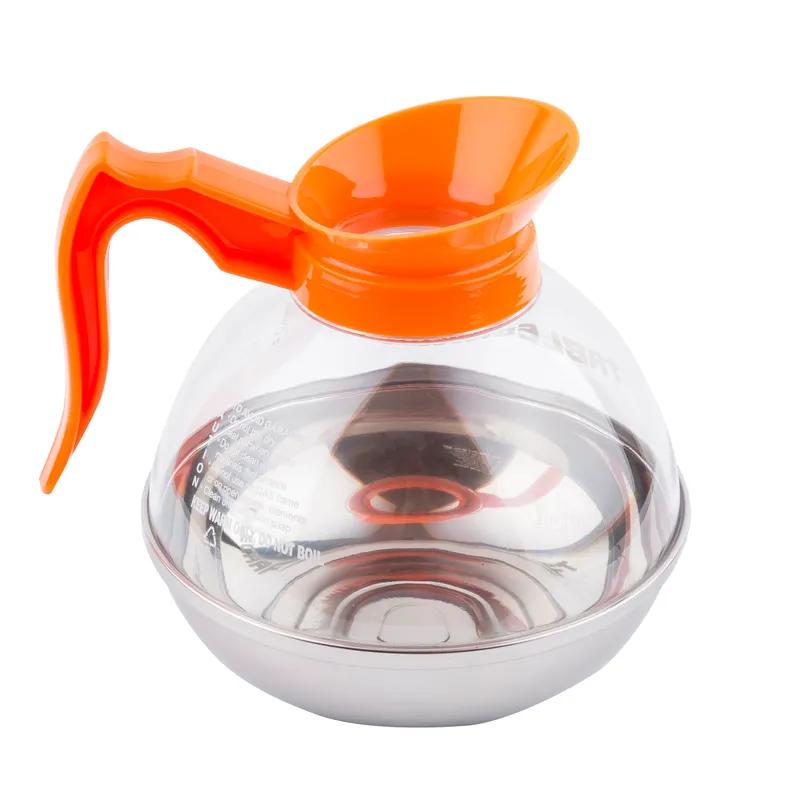 Coffee Pot/Decanter 8X6.5X6.5 IN 64 FLOZ PETG Clear Orange 1/Each