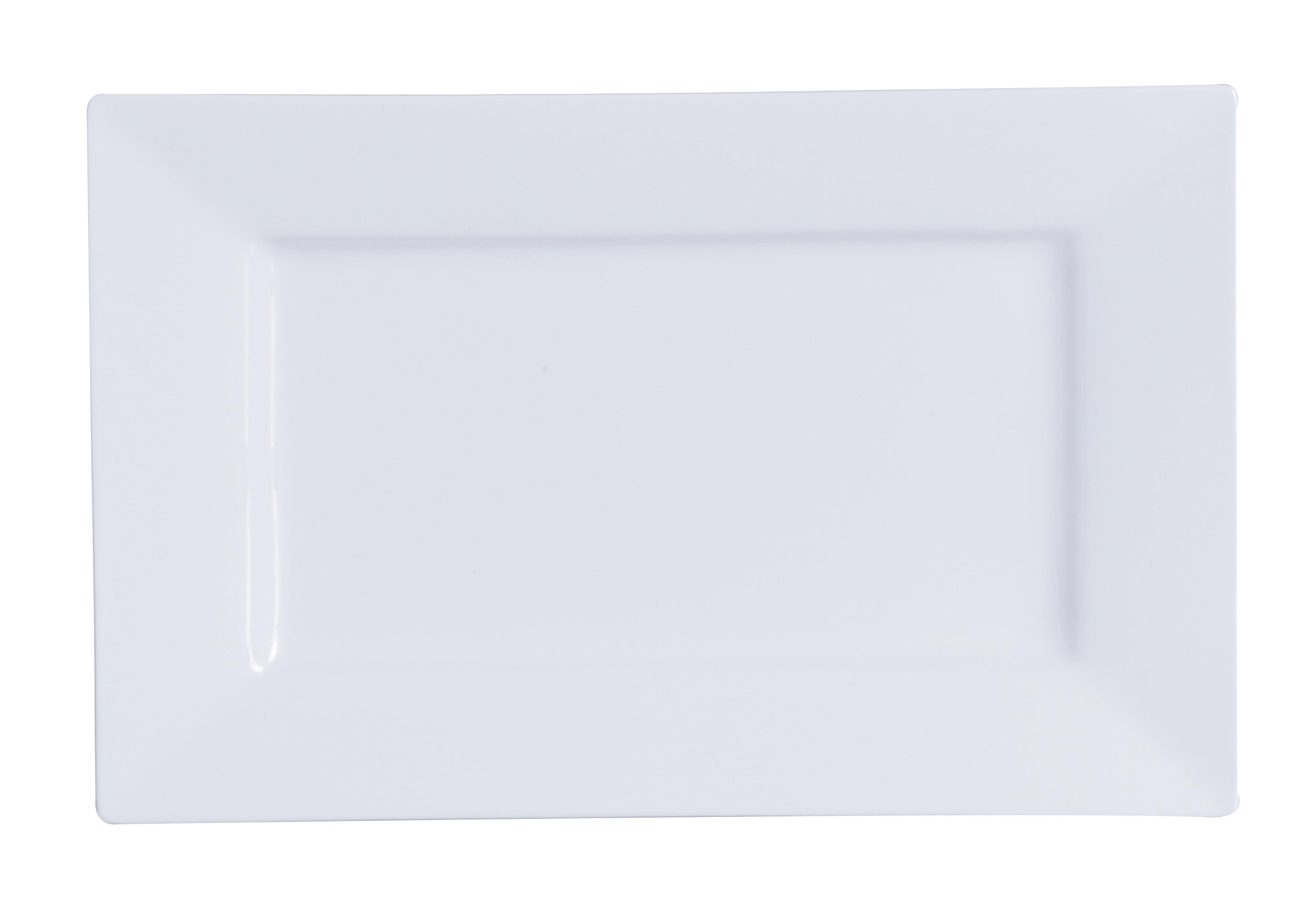 Platter 12.5X8 IN China Porcelain White Rectangle 24/Case
