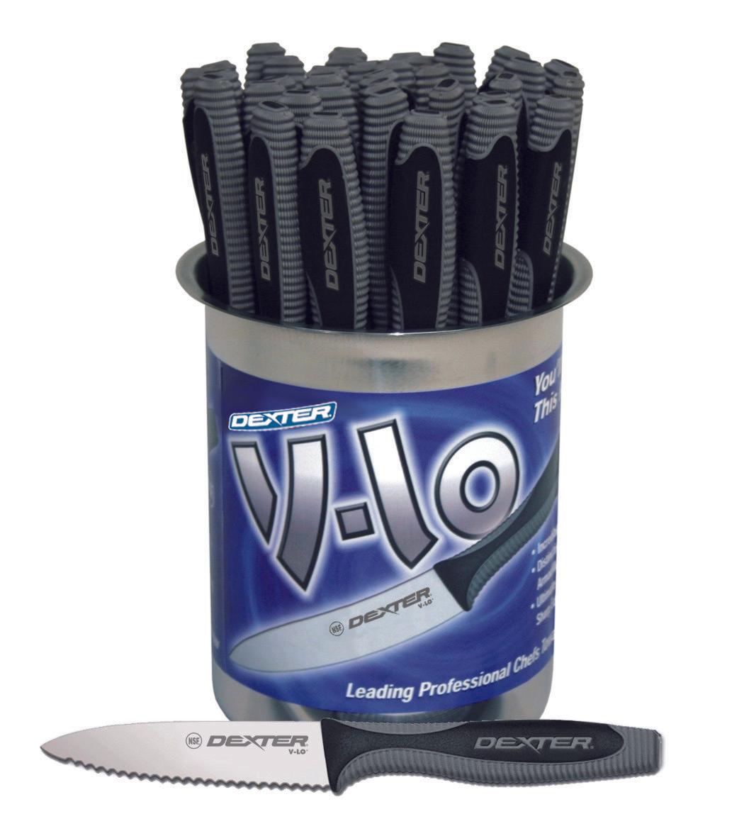 V-Lo Bucket of Serrated Scalloped Paring Knives 3.5 IN Carbon Steel 1/Each