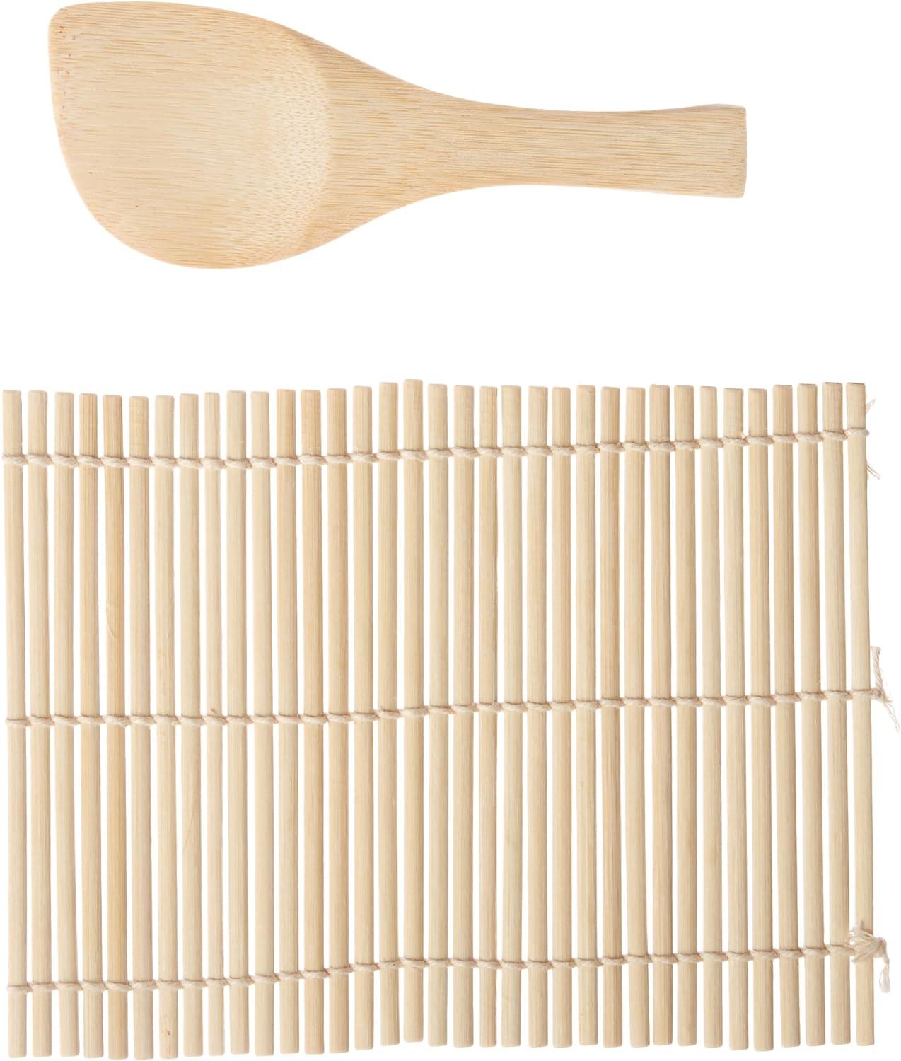 Sushi Mat And Rice Paddle 2P/C Set 7.25X5.25 IN Bamboo 1/Each
