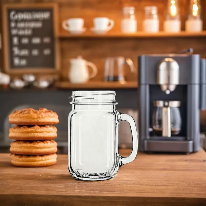 Drinking Jar 4.13X4.13X3.1X5.25 IN 16.5 FLOZ Glass Country Fair Plain 12/Case