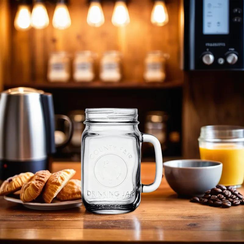 Drinking Jar 16.5 FLOZ Glass Clear Country Fair 12/Case