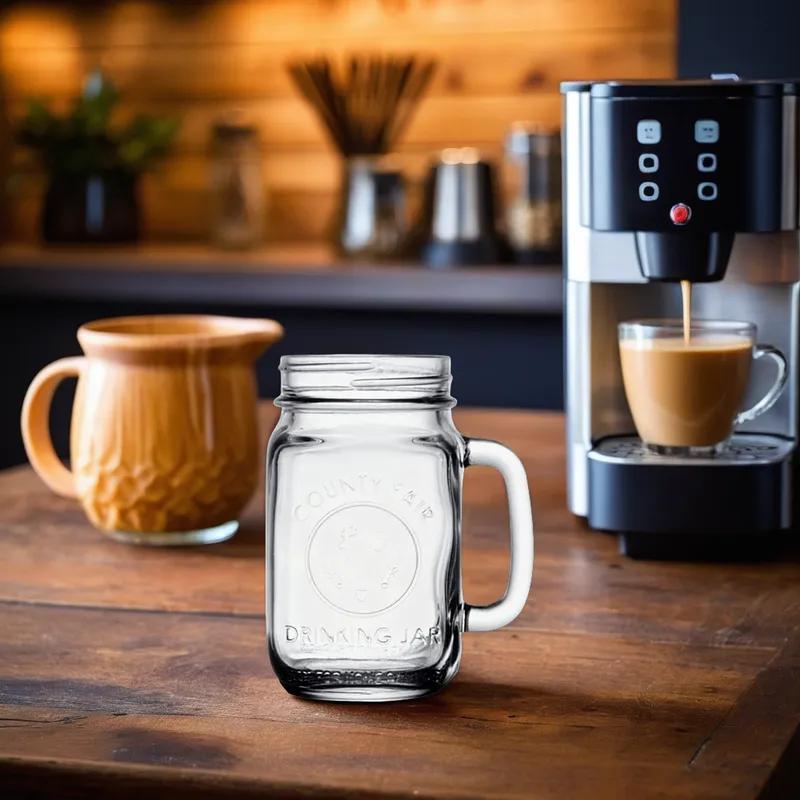 Drinking Jar 16.5 FLOZ Glass Clear Country Fair 12/Case