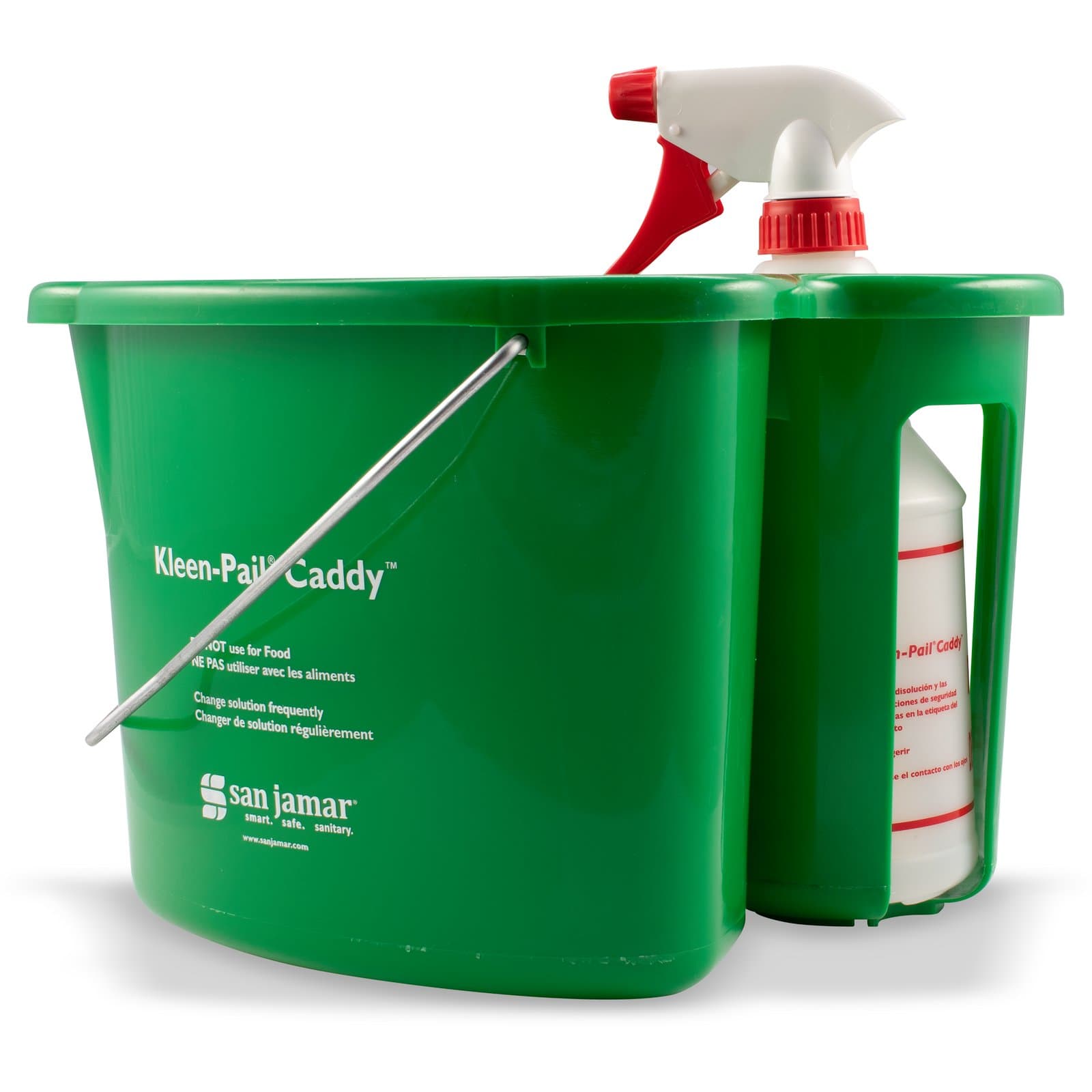 Kleen-Pail® Carry Caddy 10.50X11X8 IN Green PE W/Pail & Sanitizer Spray Bottle 1/Each