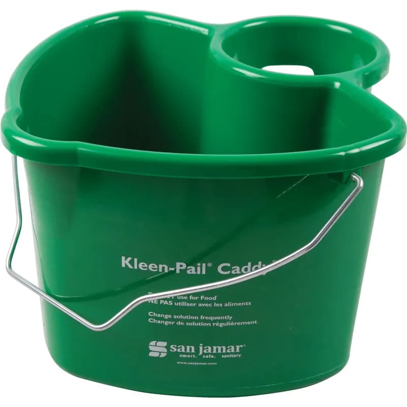 Kleen-Pail® Carry Caddy 10.50X11X8 IN Green PE W/Pail & Sanitizer Spray Bottle 1/Each