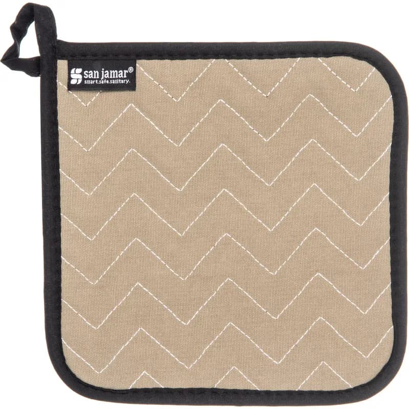 San Jamar Pot Holder 3X11X14 IN BestGuard® (Poly/Cotton Blend) Terry Cloth Tan Quilted 12/Pack