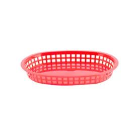 Fast Food Basket 10.5 IN Polypropylene Homopolymer (PPH) Red Platter Style 1/Each