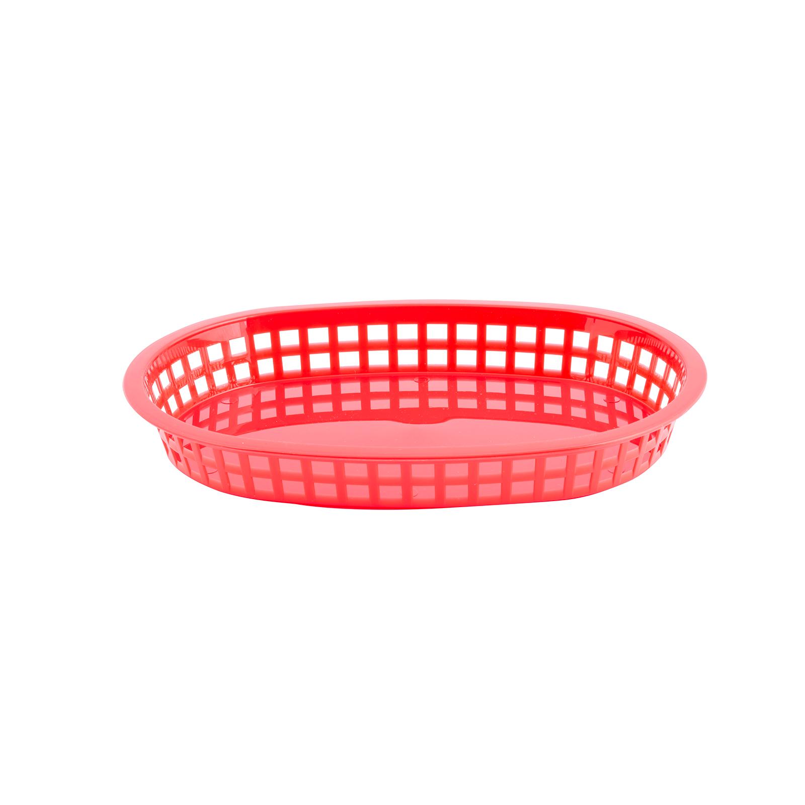 Fast Food Basket 10.5 IN Polypropylene Homopolymer (PPH) Red Platter Style 1/Each