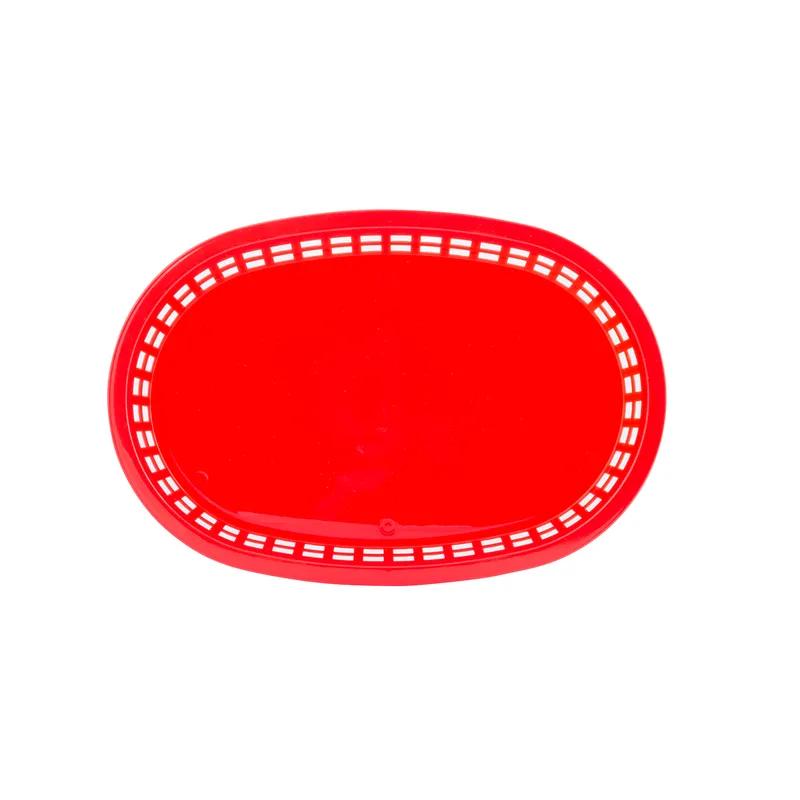 Fast Food Basket 10.5 IN Polypropylene Homopolymer (PPH) Red Platter Style 1/Each