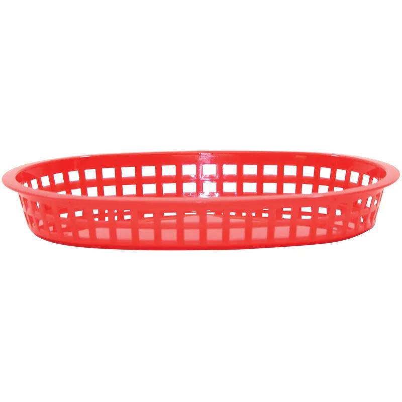 Fast Food Basket 10.5 IN Polypropylene Homopolymer (PPH) Red Platter Style 1/Each