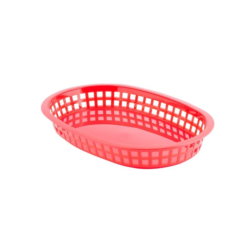 Fast Food Basket 10.5 IN Polypropylene Homopolymer (PPH) Red Platter Style 1/Each