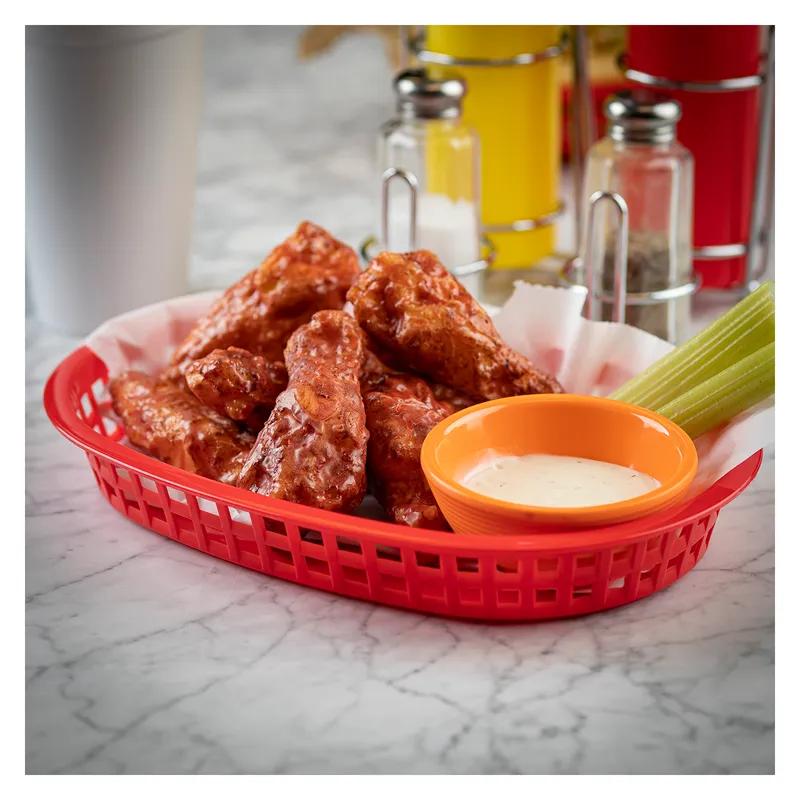 Fast Food Basket 10.5 IN Polypropylene Homopolymer (PPH) Red Platter Style 1/Each