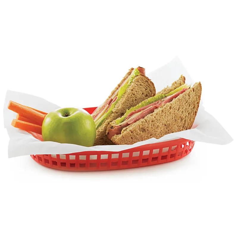 Fast Food Basket 10.5 IN Polypropylene Homopolymer (PPH) Red Platter Style 1/Each