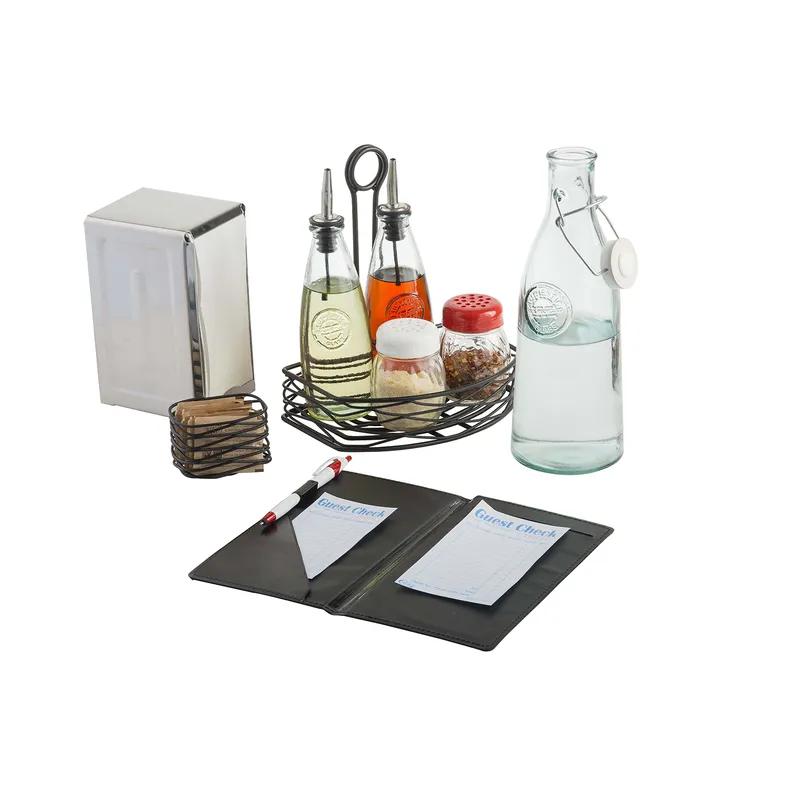 Sugar Packet Holder 3.25X2.25X2 IN Powder Coated Steel Black Artisan Rectangle Caddy Dishwasher Safe 1/Each