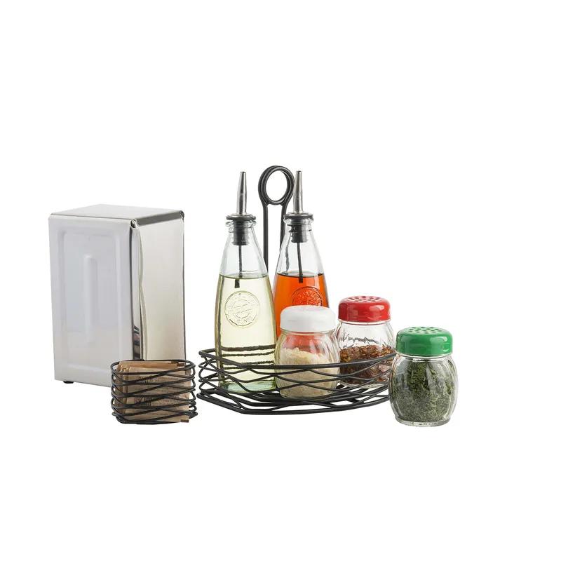 Sugar Packet Holder 3.25X2.25X2 IN Powder Coated Steel Black Artisan Rectangle Caddy Dishwasher Safe 1/Each