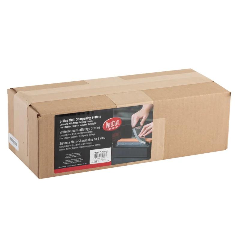 Three-Way Sharpening System 11.625X4.875X4 IN 3 Settings: Fine, Medium, Coarse W/Honing Oil 1/Each