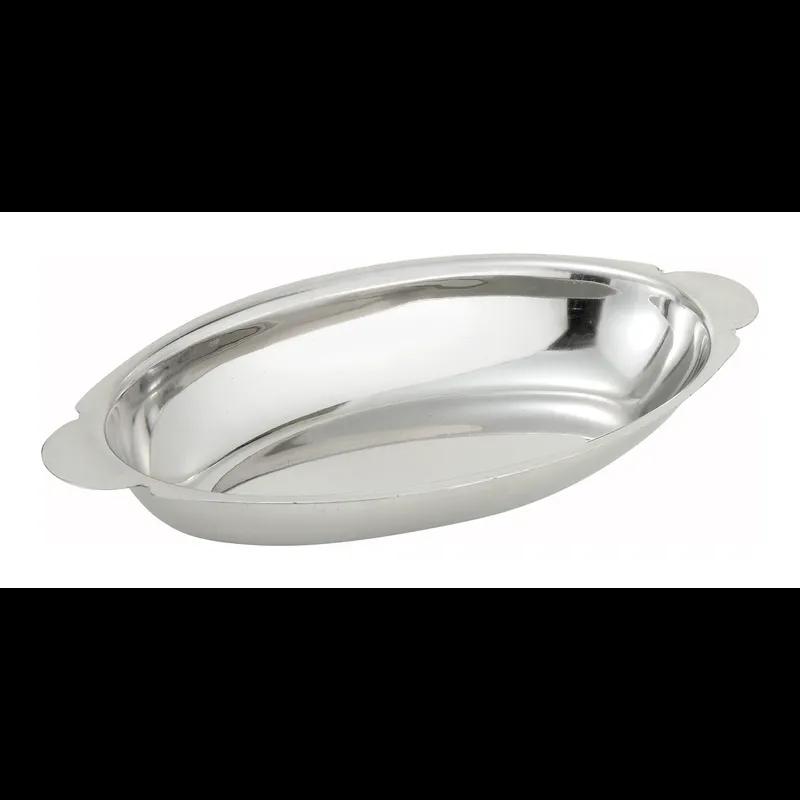 Au Gratin Dish 12 OZ Stainless Steel Oval 1/Each