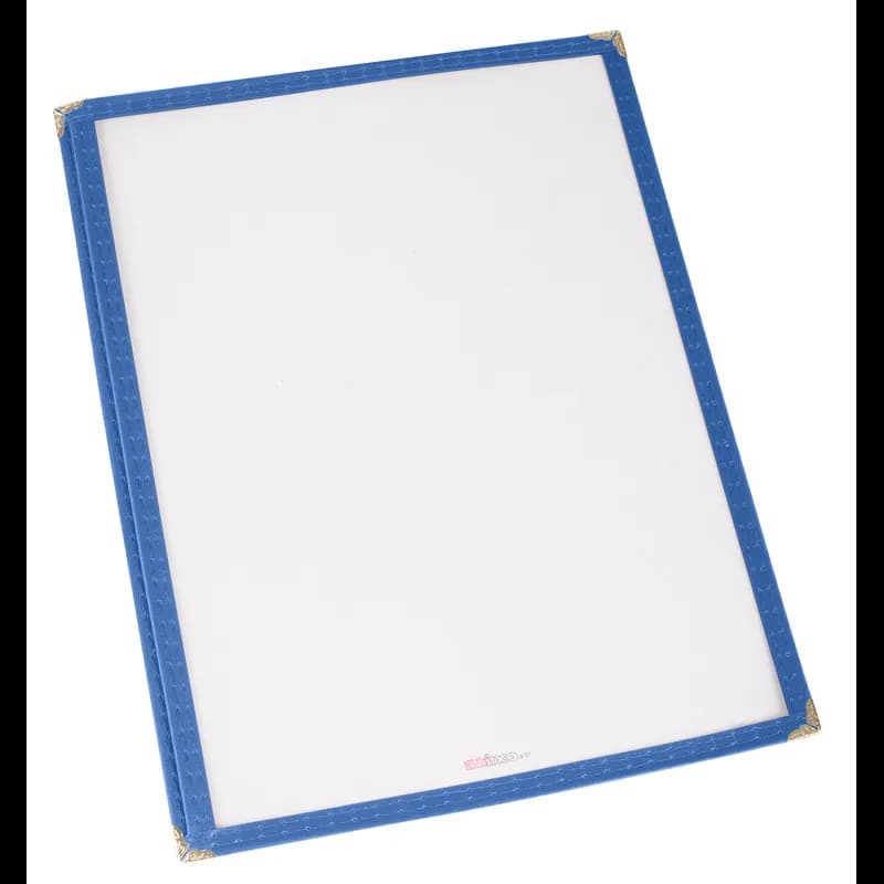 Menu Cover 9.313X12.125 IN Plastic Blue Single Pocket 1/Each
