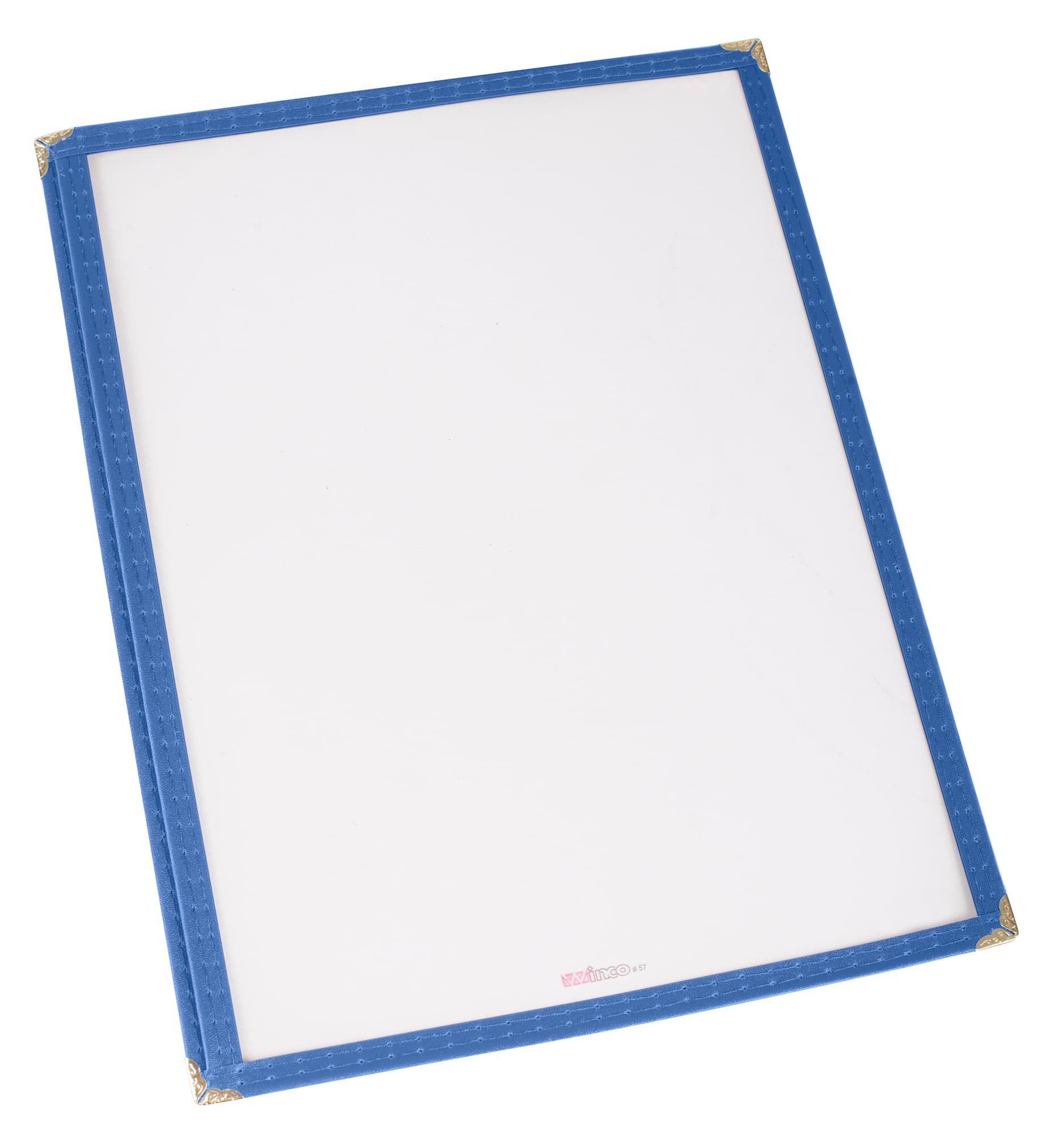 Menu Cover 9.313X12.125 IN Plastic Blue Single Pocket 1/Each