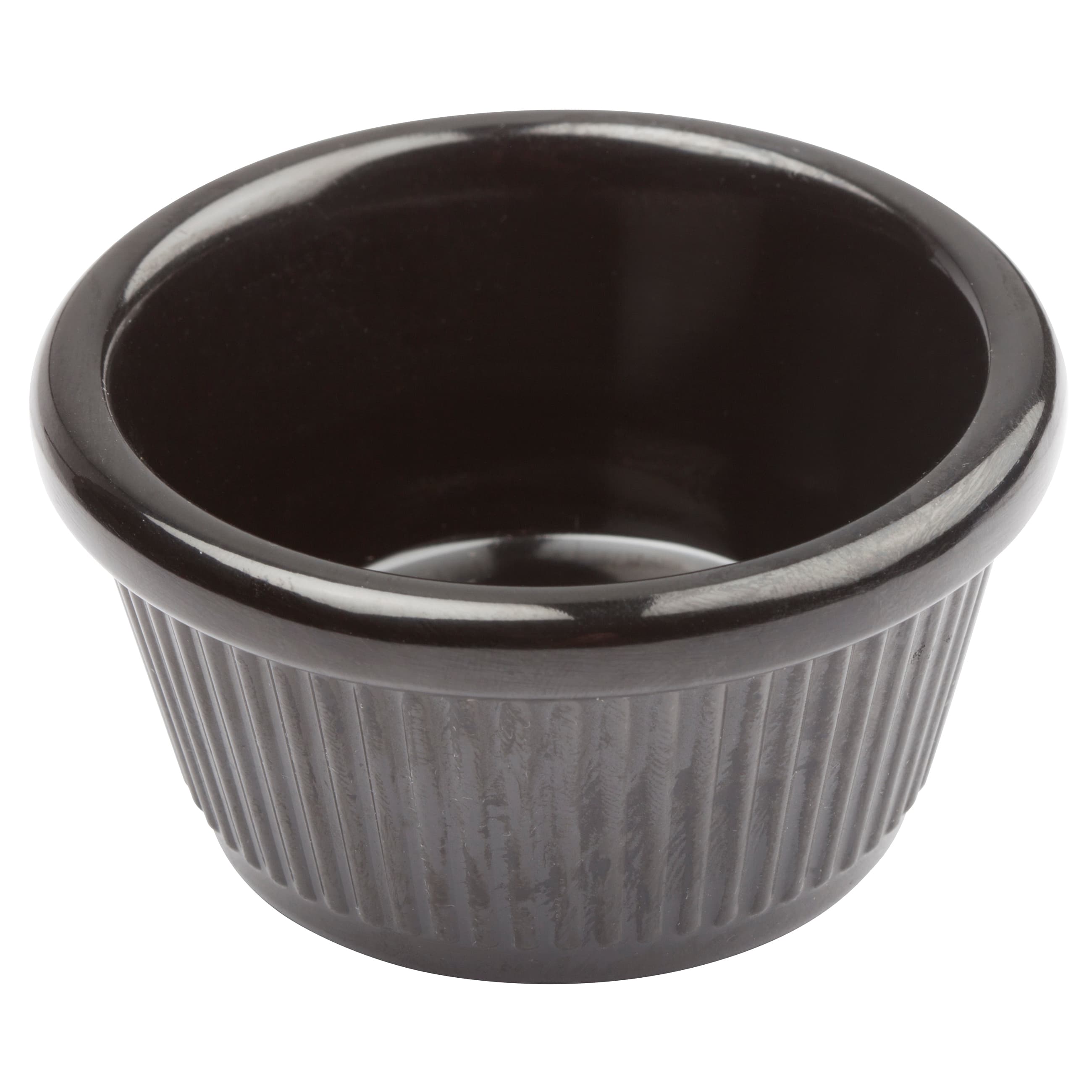 Ramekin 2 OZ Melamine Black Fluted 12/Pack