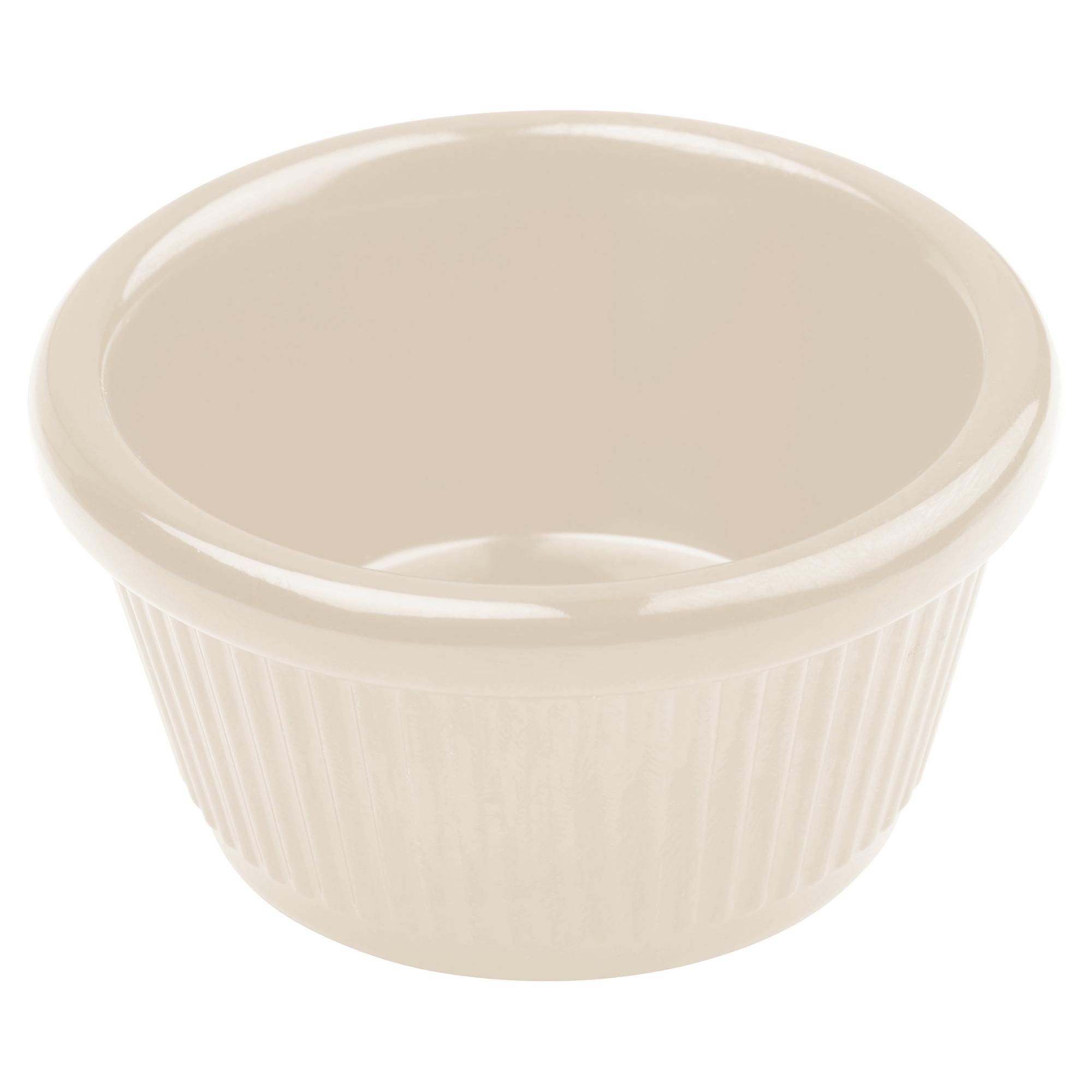 Ramekin 3.875X1.875 IN 4 OZ Melamine Bone Fluted 12/Pack