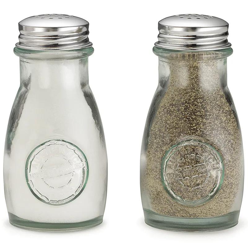 Salt & Pepper Shaker 4 OZ Glass Green Authentic 1/Each