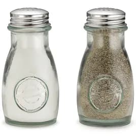 Salt & Pepper Shaker 4 OZ Glass Green Authentic 1/Each