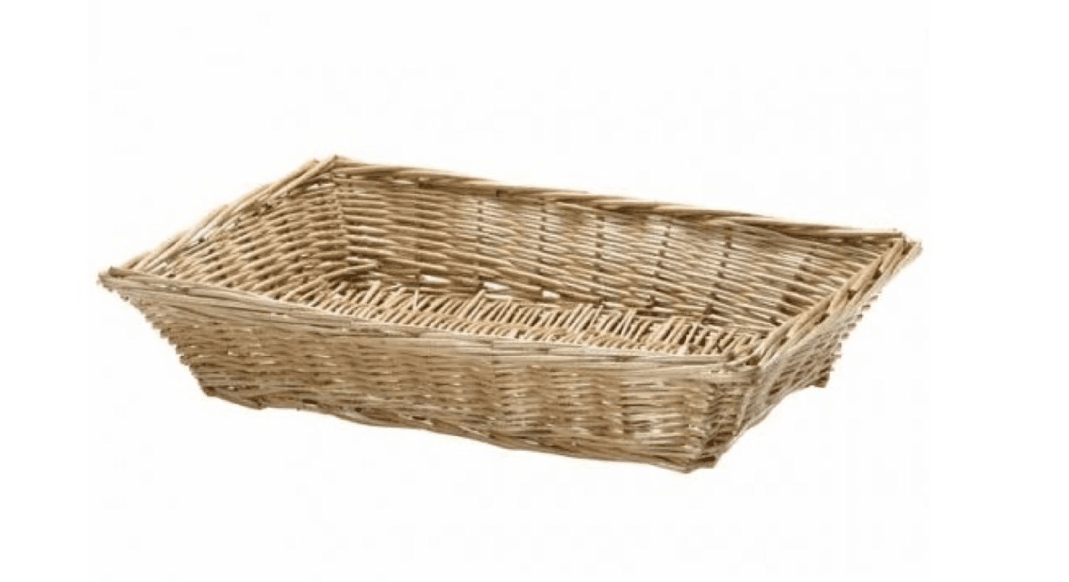 Basket 14X10X3 IN Willow Rectangle Handwoven 1/Each