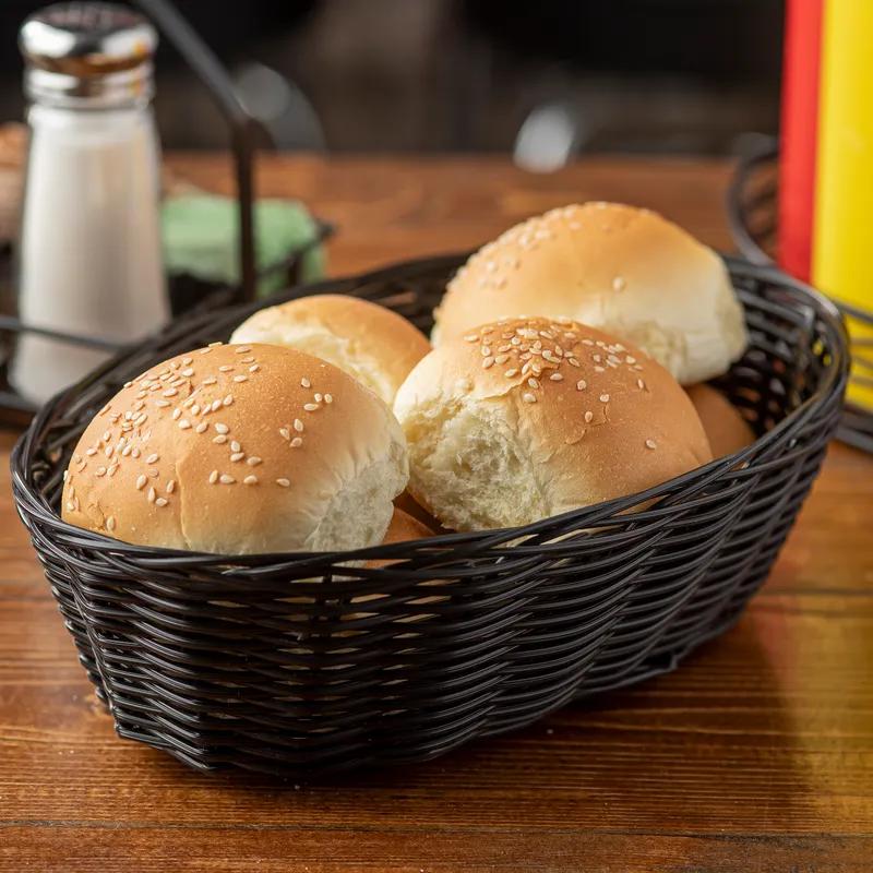 Basket 10X6.5X3 IN PP Black Oval 1/Each