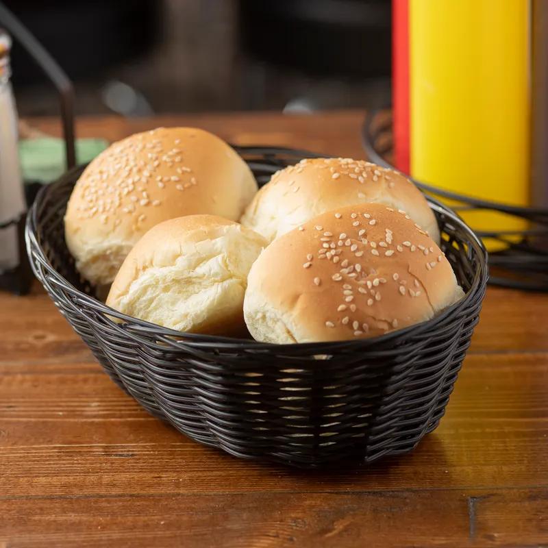 Basket 10X6.5X3 IN PP Black Oval 1/Each