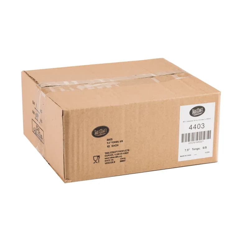 Pastry Serving Tongs 7.5 IN 18/8 Stainless Steel Dishwasher Safe 1/Each