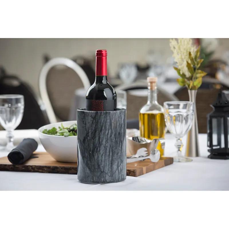 Wine Cooler 5.25X5.25X7.50 IN Marble Black Marble Design Hand Wash 1/Each