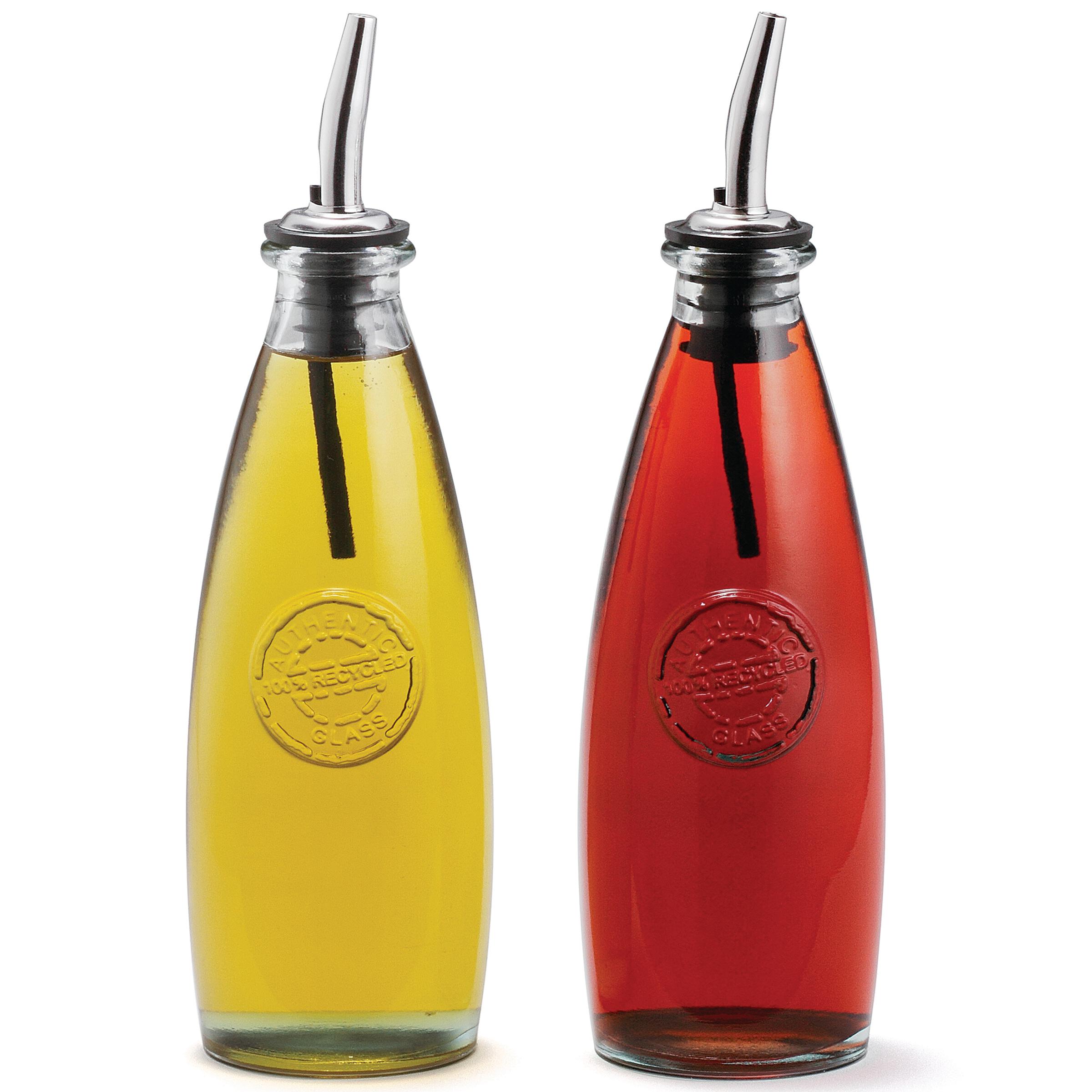 Oil & Vinegar Cruet 12 OZ 2.5X9 IN Glass Translucent Green 1/Each