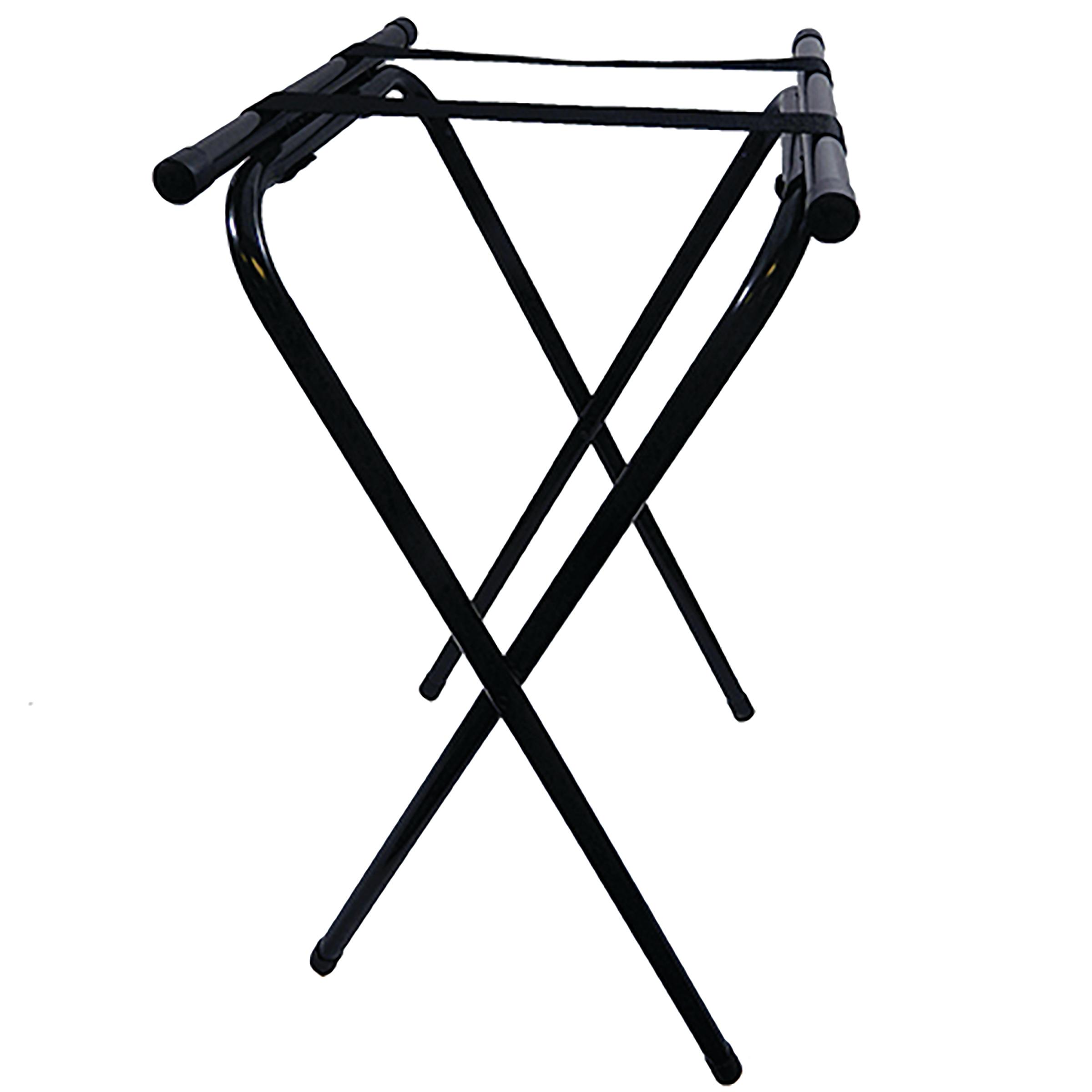 Double Bar Tray Stand 17.25X17.25X29.75 IN Powder Coated Steel Black 1/Each