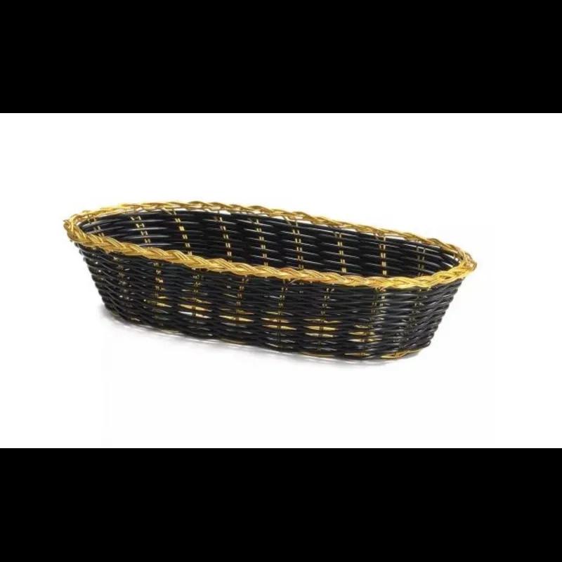 Bread Basket 9X4X2 IN PP Black Gold Oval 1/Each