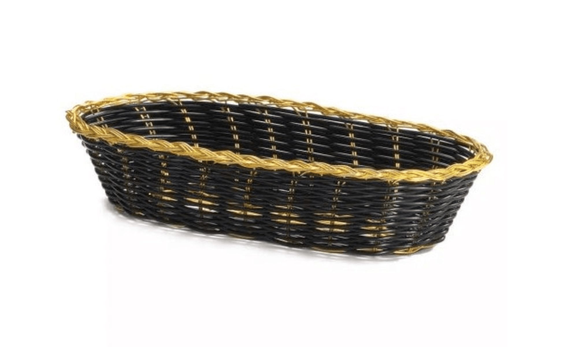 Bread Basket 9X4X2 IN PP Black Gold Oval 1/Each