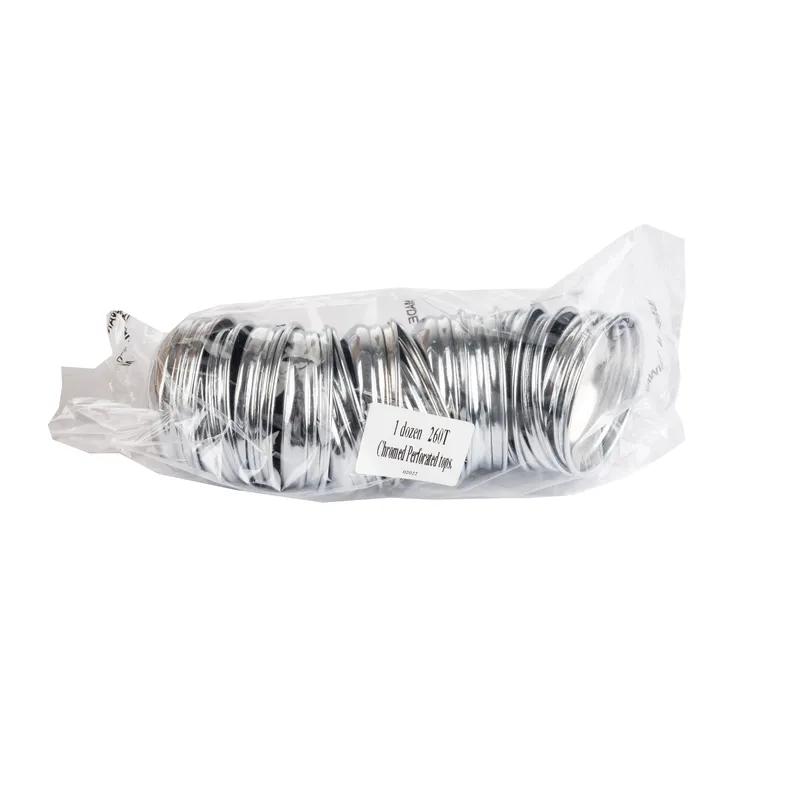 Cheese Shaker Top 6 OZ Chrome Plated Steel Perforated 1/Each