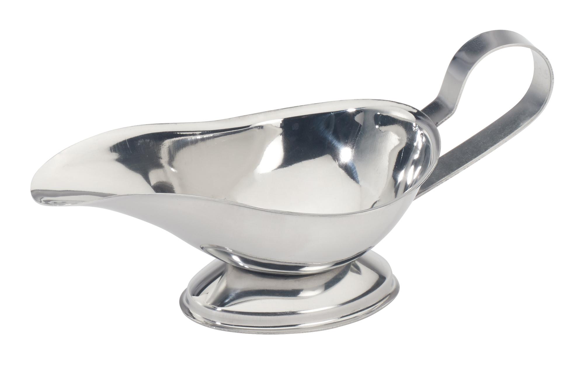 Gravy & Sauce Boat 6.125X2.875X2.75 IN 3 OZ Stainless Steel 1/Each