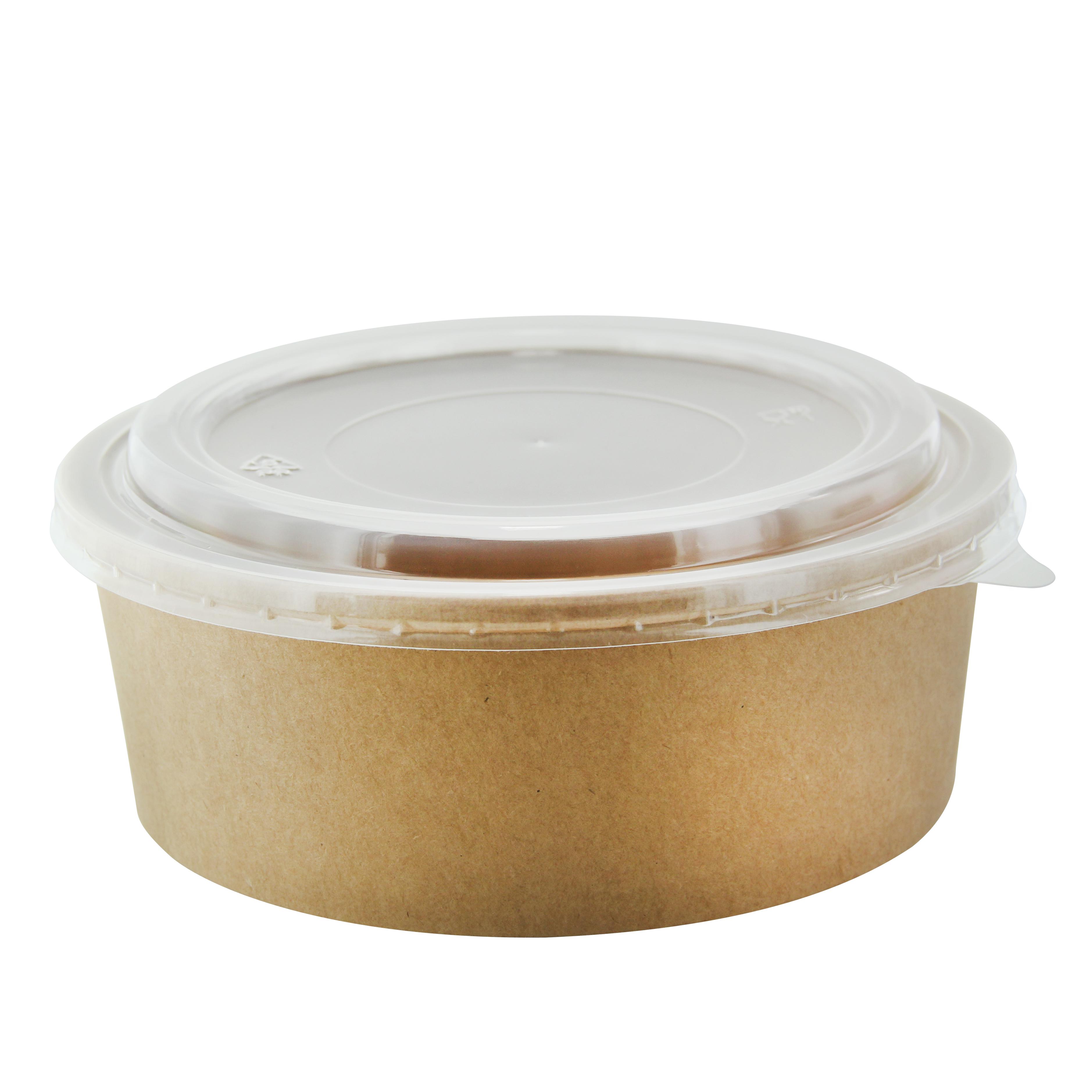 Bucket & Tub With PP Lid 40 OZ Paper Kraft Round 25 Count/Pack 8 Packs/Case 200 Count/Case