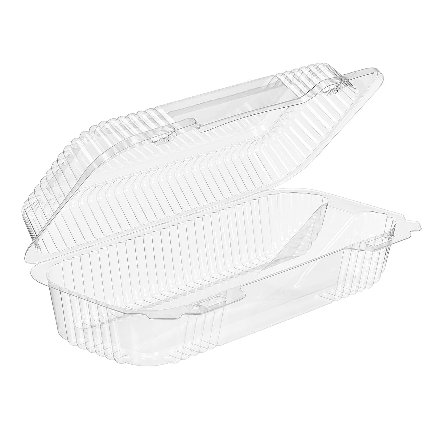 Essentials SureLock Cookie Hinged Container With Dome Lid 9.6875X4.75X2.6875 IN RPET Clear Rectangle Shelf 300/Case