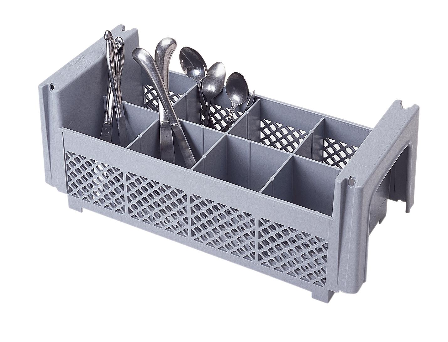 Flatware Basket 8 Compartment Soft Gray No Handle 1/Each