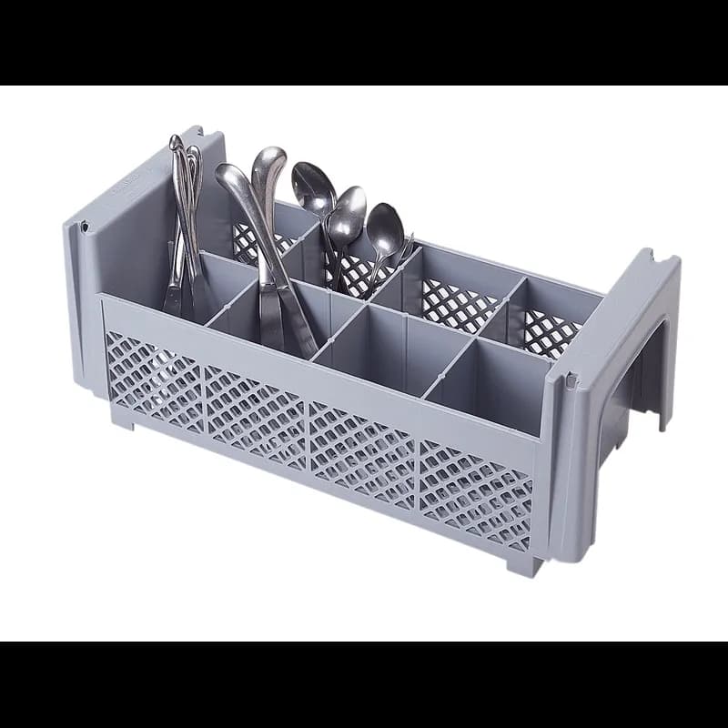 Flatware Basket 8 Compartment Soft Gray No Handle 1/Each