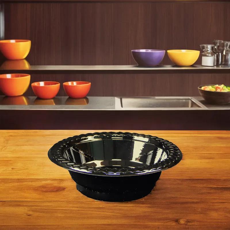 Victoria Bay Bowl 12 OZ HIPS Black Round Heavy 1000/Case